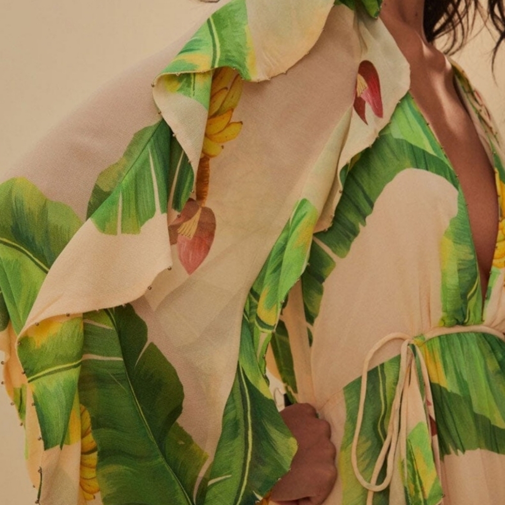 Farm Rio Fresh Bananas Maxi Dress Size Large Nwt - Picture 4 of 15